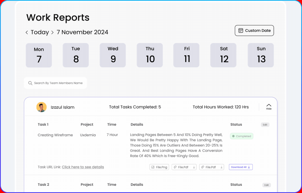 image-work reports section of repwrap